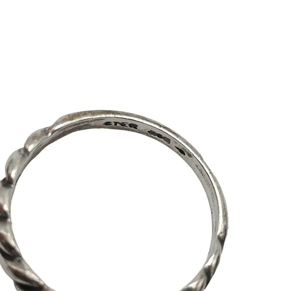 Sterling Silver Twisted Band Ring Size 7 Vintage - Picture 4 of 6